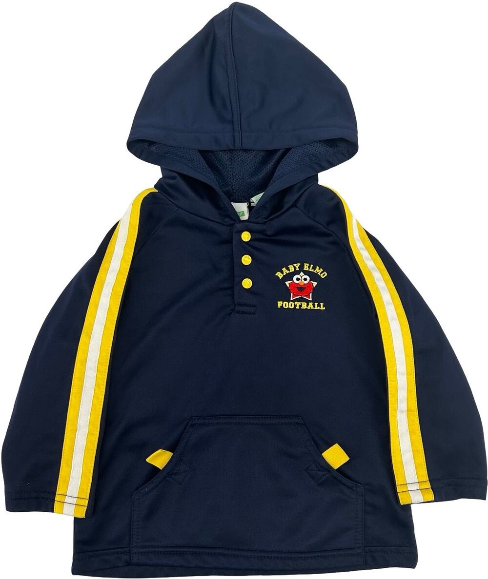 VTG y2k 2002 Baby Sesame Street Baby Elmo Football Snap Hoodie Sweatshirt 18M